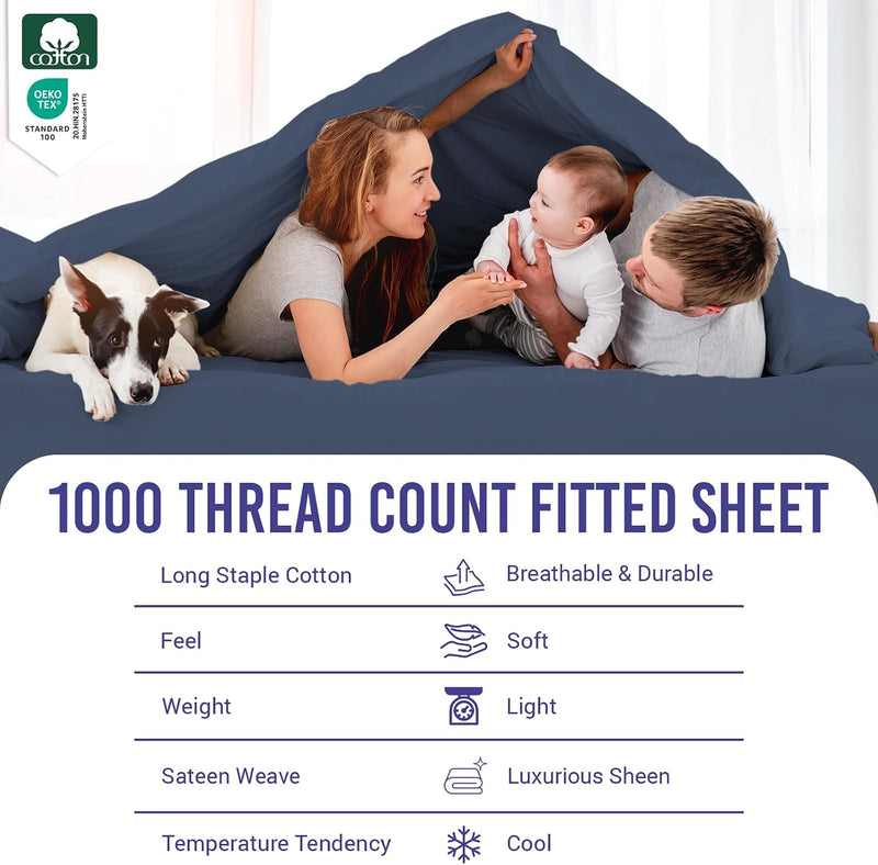 Luxurious Cotton King Size Fitted Sheet Thread Count