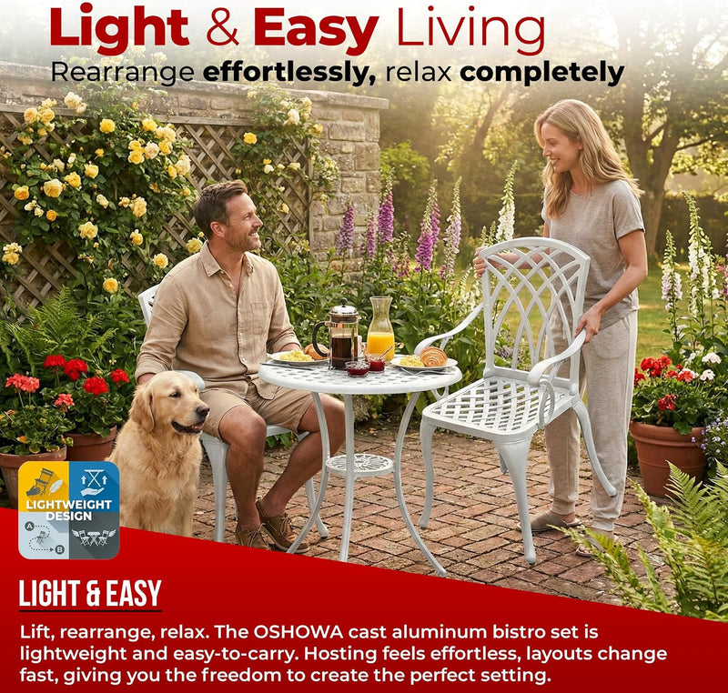 Luxurious Garden and Patio Table 2 Large Chairs