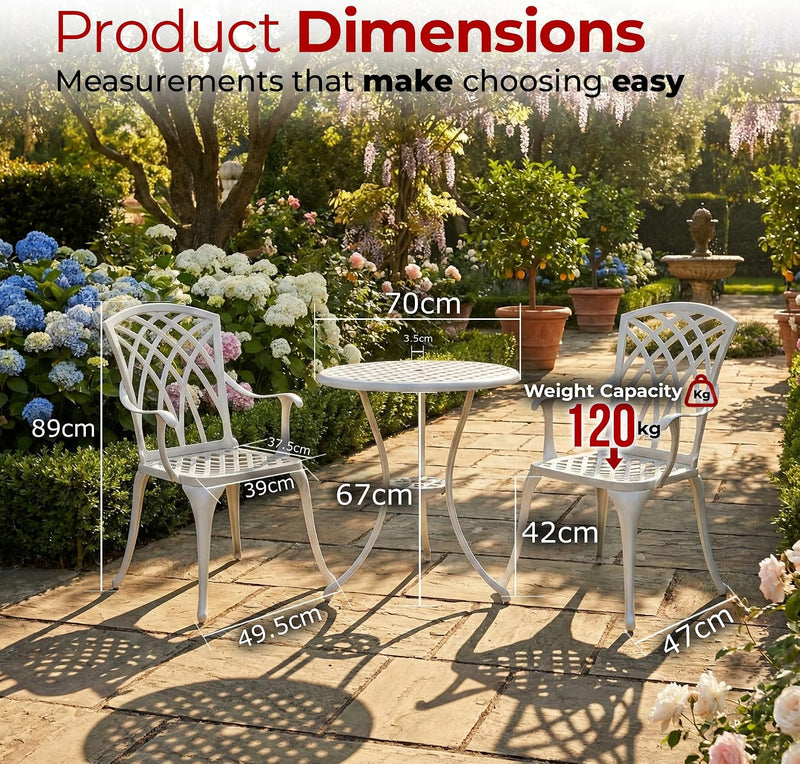 Luxurious Garden and Patio Table 2 Large Chairs