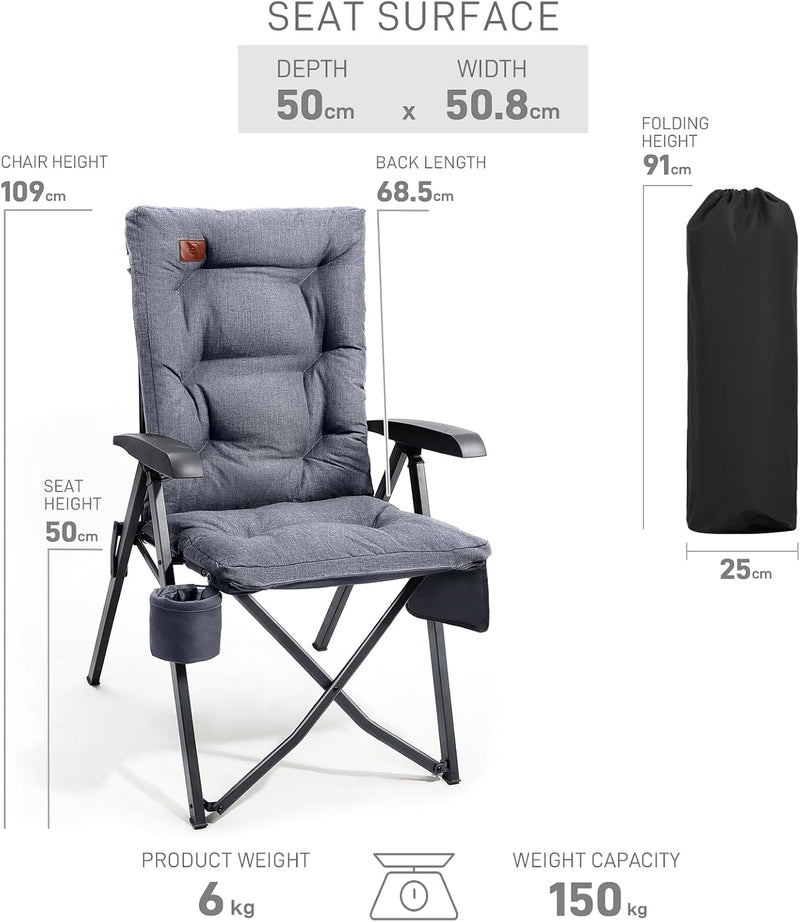 Luxury Camping Chairs 2 Set for Adults