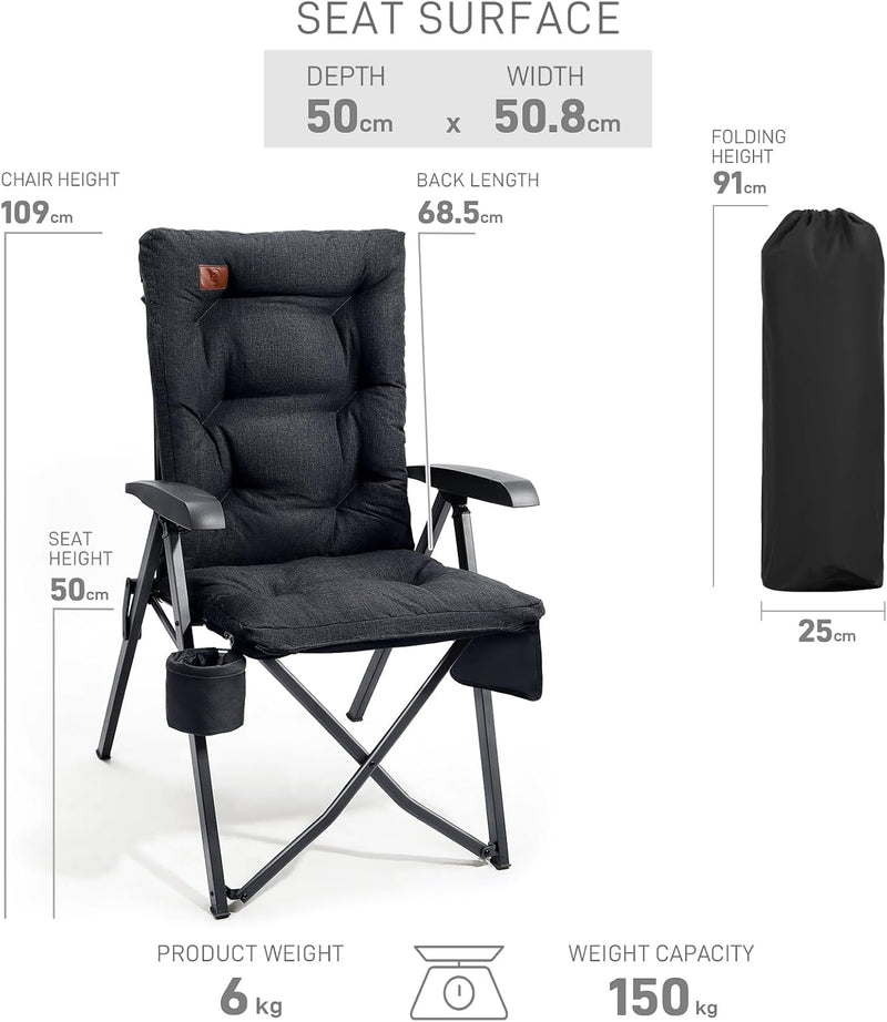 Luxury Camping Chairs 2 Set for Adults