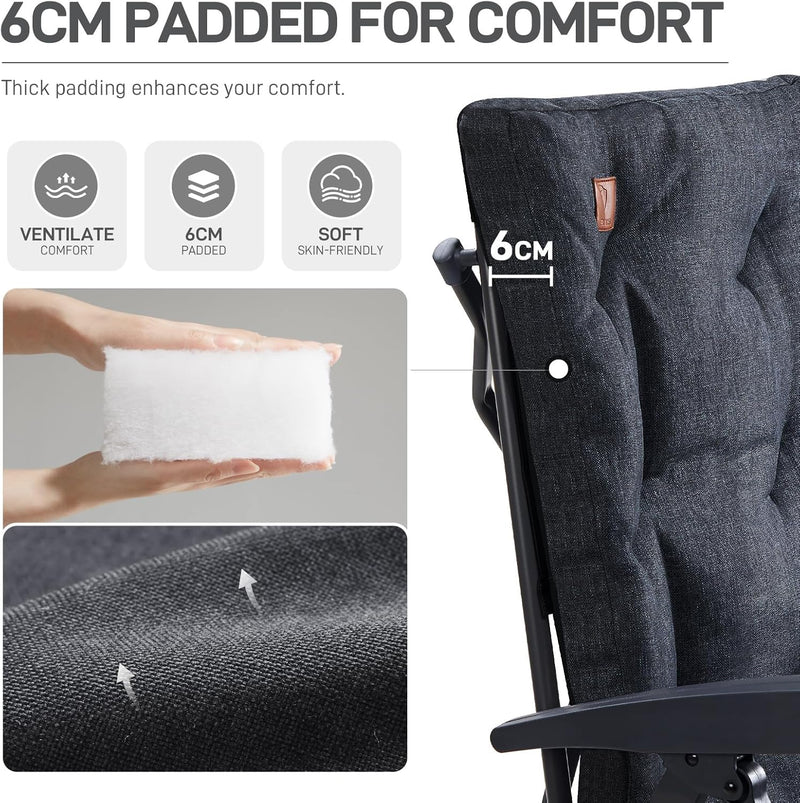Luxury Camping Chairs 2 Set for Adults