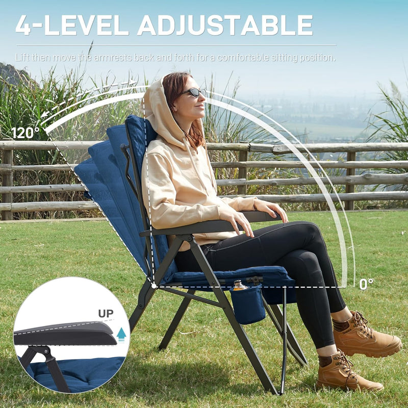 Luxury Camping Chairs 2 Set for Adults