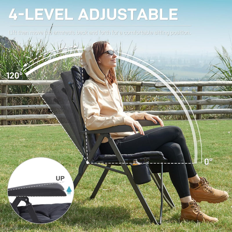 Luxury Camping Chairs 2 Set for Adults