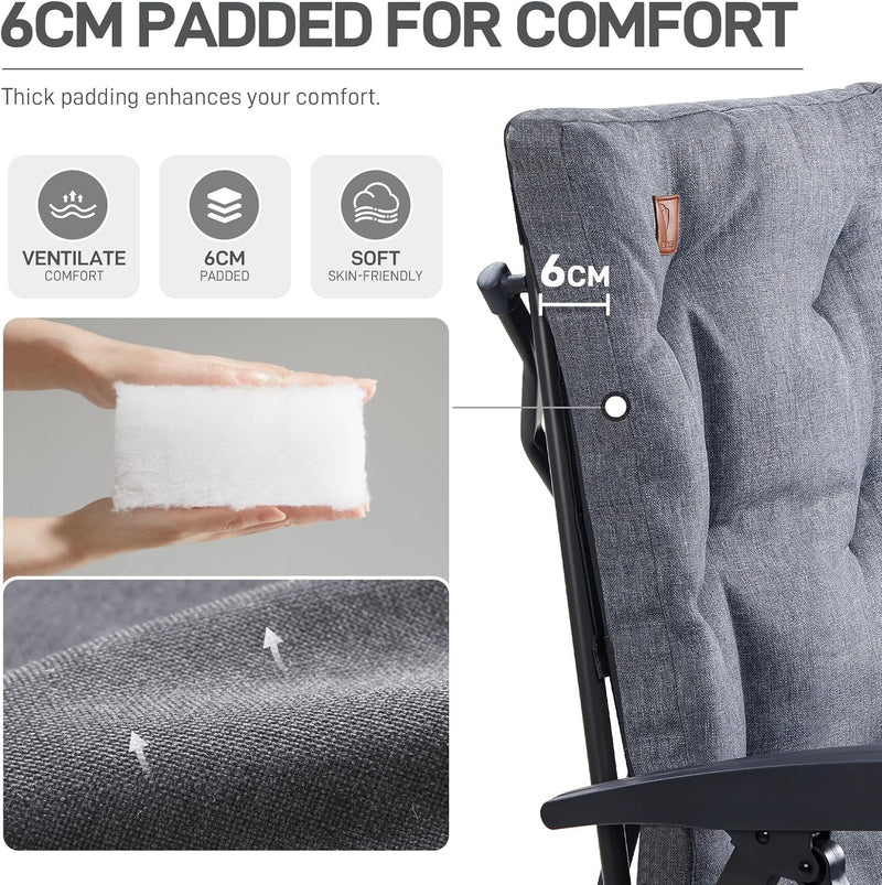 Luxury Camping Chairs 2 Set for Adults