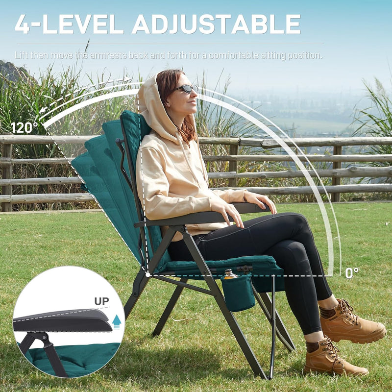 Luxury Camping Chairs 2 Set for Adults