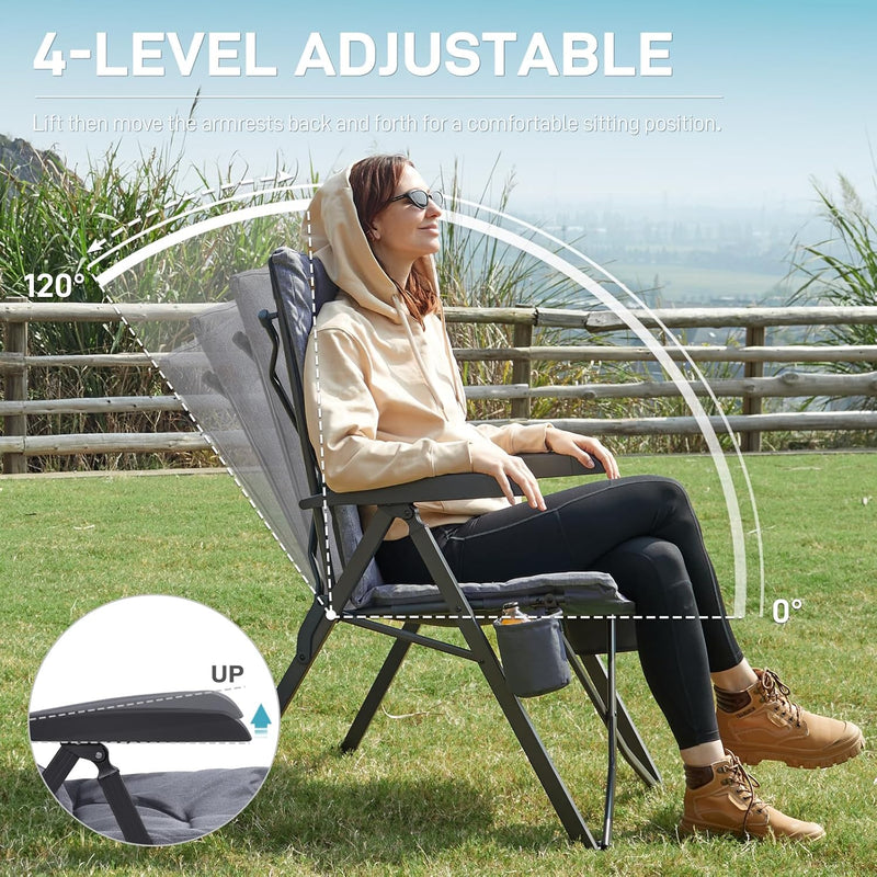 Luxury Camping Chairs 2 Set for Adults