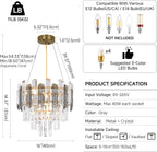 Luxury Crystal Modern Chandelier Round Pendant Light
