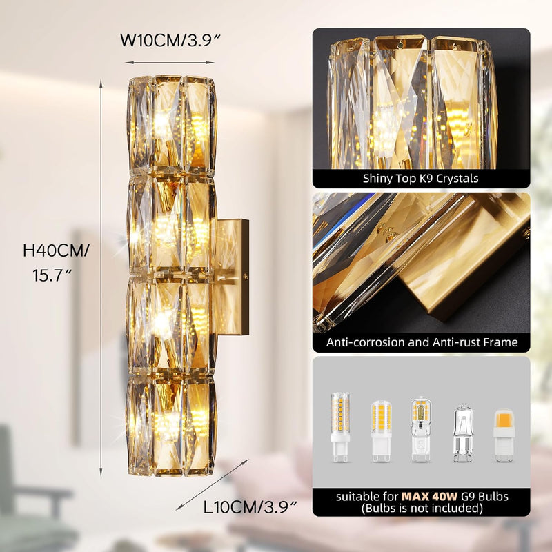 Luxury Crystal Wall Sconce Light Modern K9 Lighting