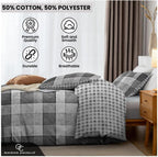 Luxury Denim Check Bedding Set Tartan Duvet Cover