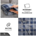 Luxury Denim Check Bedding Set Tartan Duvet Cover