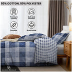 Luxury Denim Check Bedding Set Tartan Duvet Cover