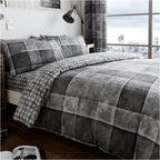 Luxury Denim Check Bedding Set Tartan Duvet Cover