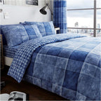 Luxury Denim Check Bedding Set Tartan Duvet Cover