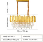 Luxury E14 Crystal Chandelier 2 in 1 Chandeliers