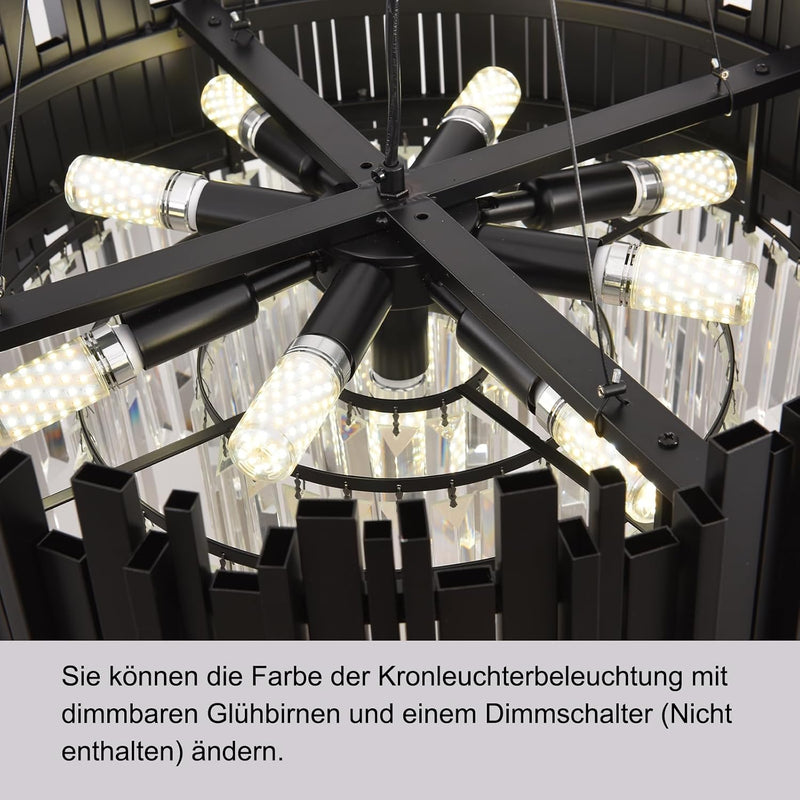 Luxury E14 Crystal Chandelier 2 in 1 Chandeliers