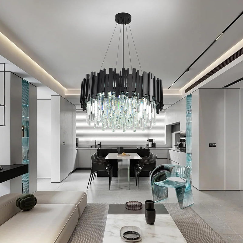 Luxury E14 Crystal Chandelier 2 in 1 Chandeliers