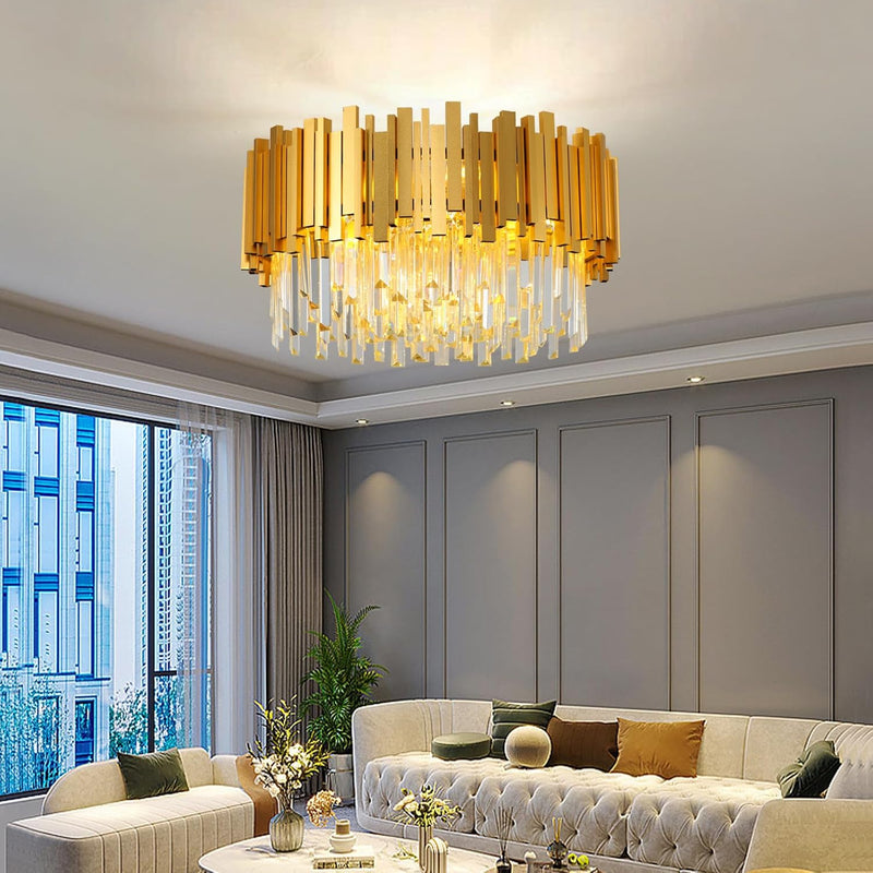 Luxury E14 Crystal Chandelier 2 in 1 Chandeliers