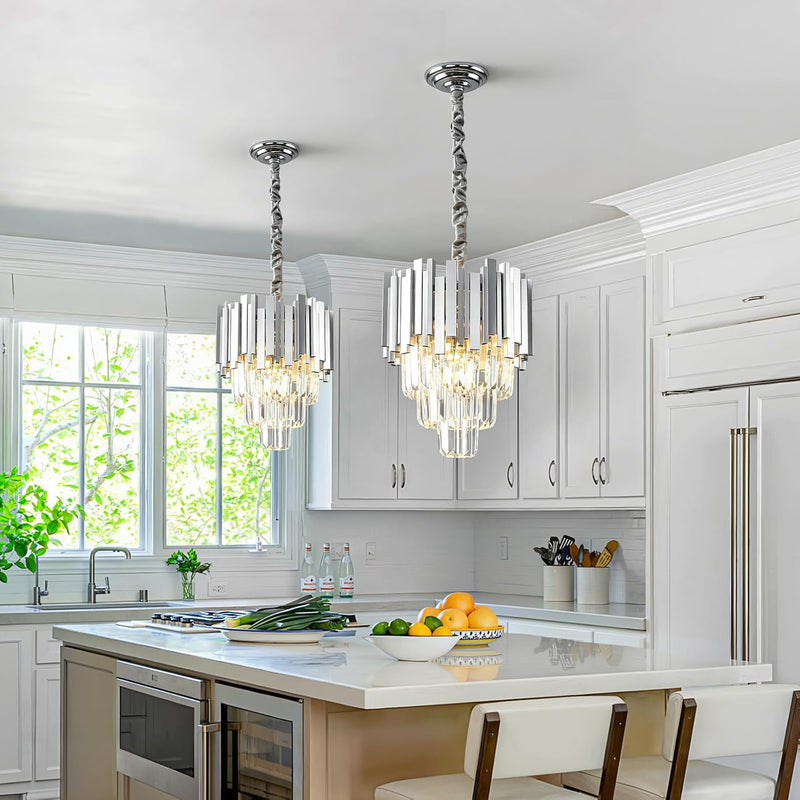 Luxury E14 Crystal Chandelier 2 in 1 Chandeliers