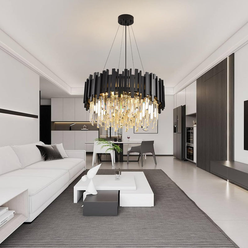 Luxury E14 Crystal Chandelier 2 in 1 Chandeliers