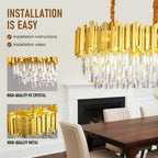 Luxury E14 Crystal Chandelier 2 in 1 Chandeliers