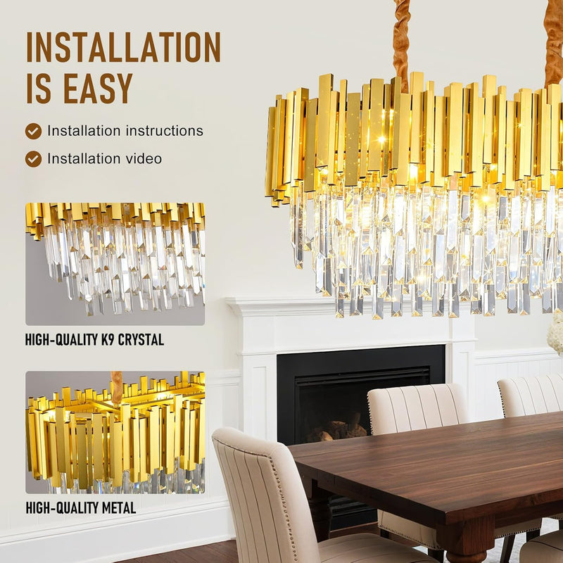 Luxury E14 Crystal Chandelier 2 in 1 Chandeliers