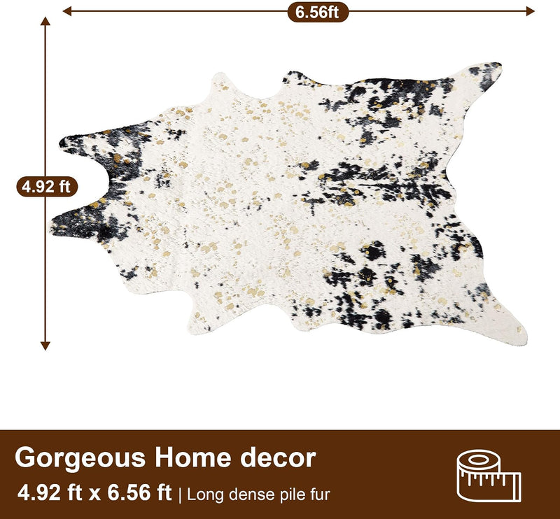 Luxury Faux Cow Print Area Rug 4.9x6.56FT