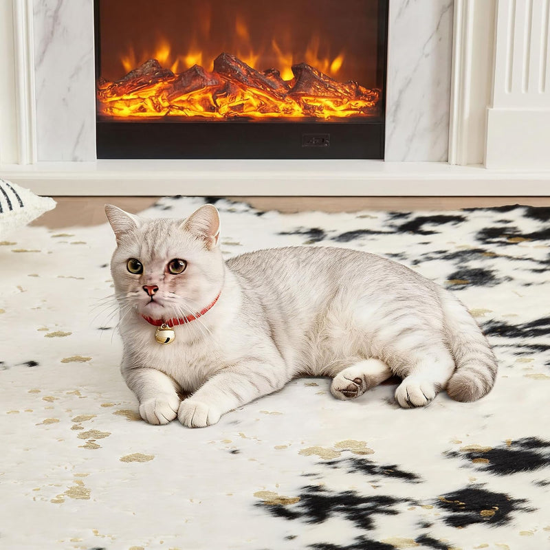 Luxury Faux Cow Print Area Rug 4.9x6.56FT