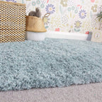 Luxury Fluffy Duck Egg Shaggy Childrens Bedroom Rug
