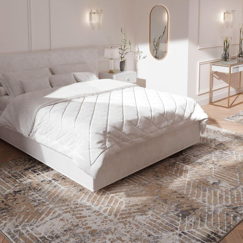 Luxury Greige Art Deco Hallway Runner Rug Neutral