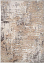 Luxury Greige Art Deco Hallway Runner Rug Neutral