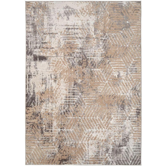Luxury Greige Art Deco Living Room Area Rug