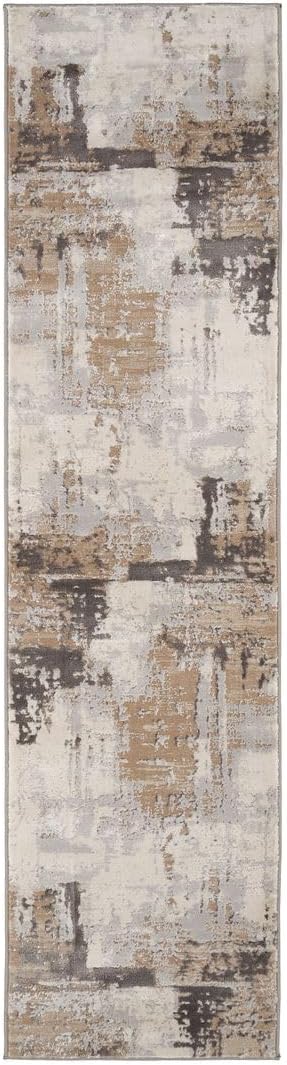 Luxury Greige Painterly Living Room Area Rug Neutral