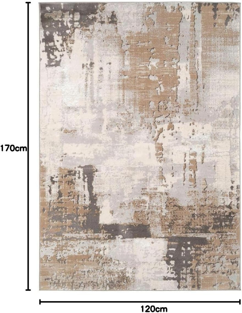 Luxury Greige Painterly Living Room Area Rug Neutral