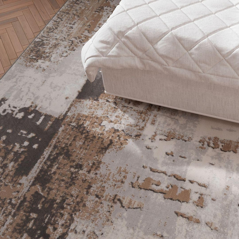 Luxury Greige Painterly Living Room Area Rug Neutral