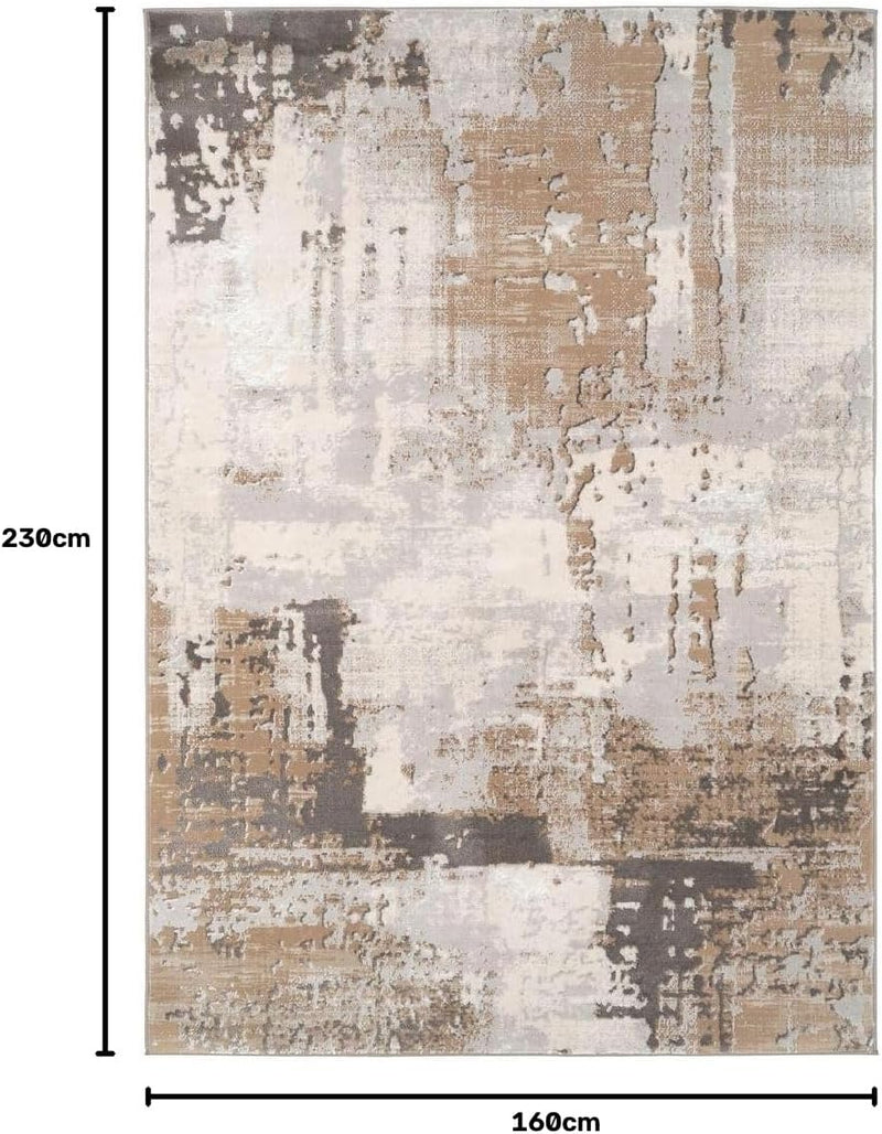 Luxury Greige Painterly Living Room Area Rug Neutral