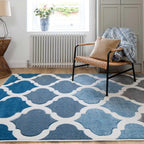 Luxury Hand Carved Geometric Carpet Rug Thick Striped