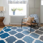 Luxury Hand Carved Geometric Carpet Rug Thick Striped