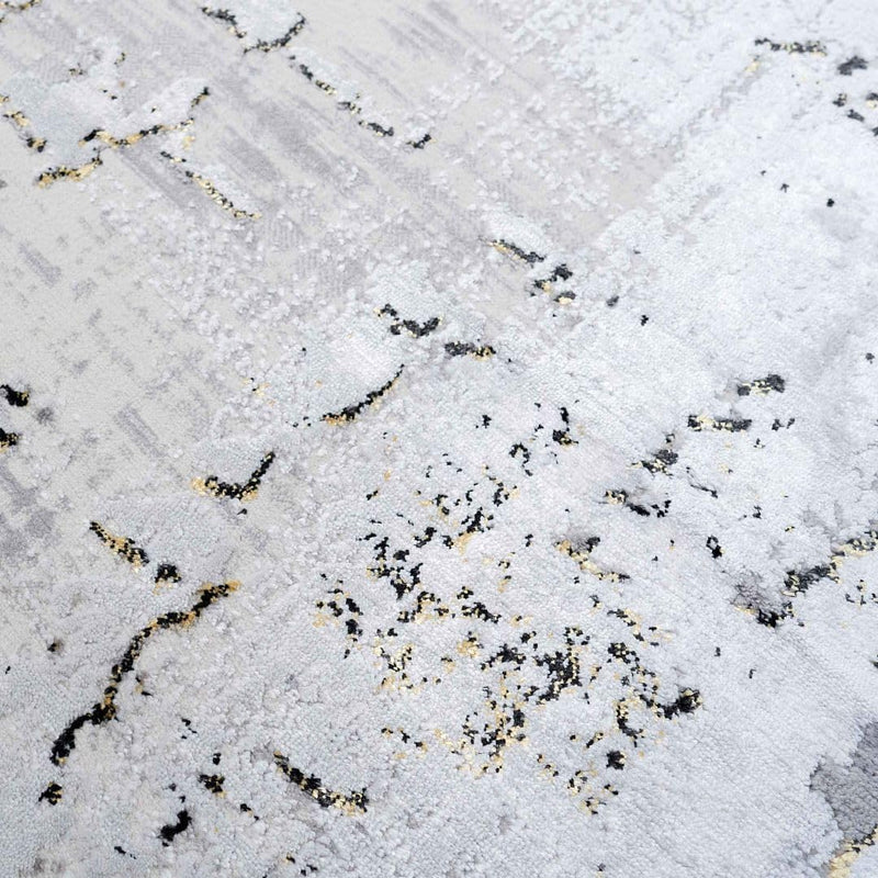 Luxury Large Abstract Living Room Area Rug Metallic