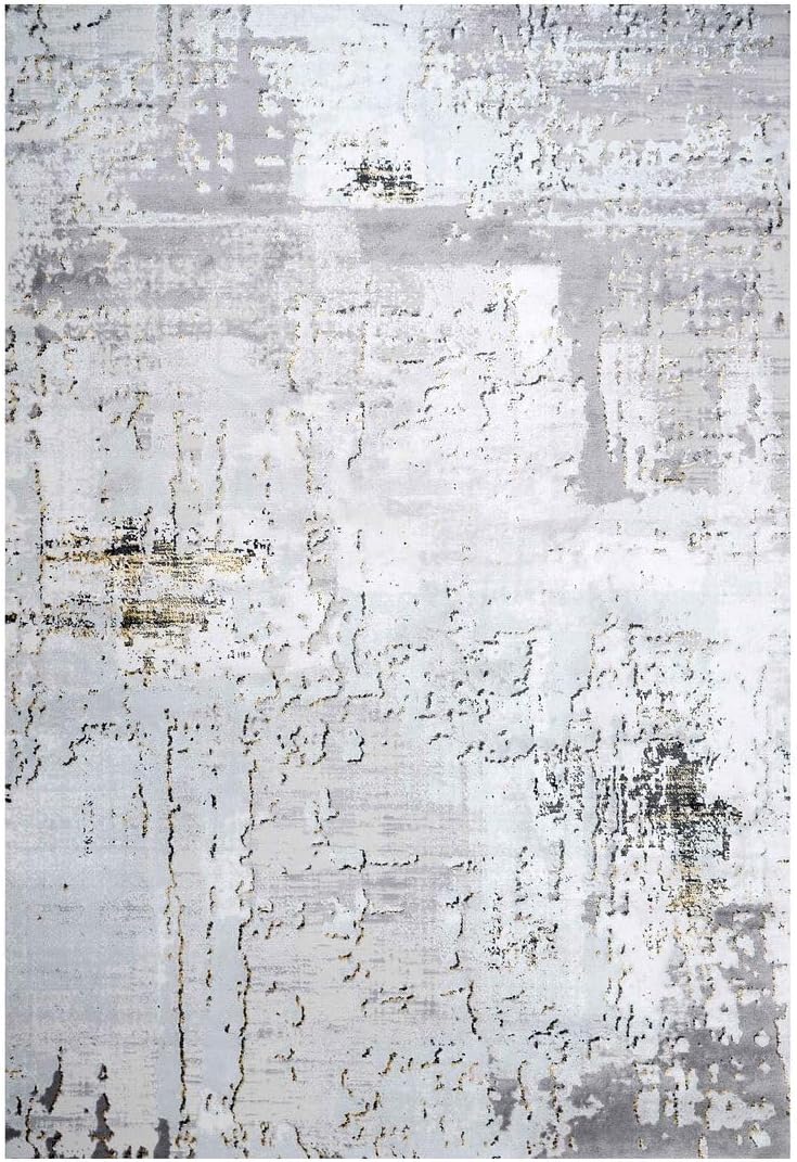 Luxury Large Abstract Living Room Area Rug Metallic
