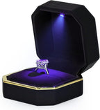 Luxury Ring Box Square Velvet Wedding Case Jewelry