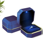 Luxury Ring Box Square Velvet Wedding Case Jewelry