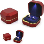 Luxury Ring Box Square Velvet Wedding Case Jewelry