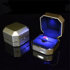 Luxury Ring Box Square Velvet Wedding Case Jewelry