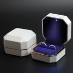 Luxury Ring Box Square Velvet Wedding Case Jewelry