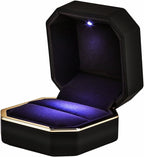 Luxury Ring Box Square Velvet Wedding Case Jewelry