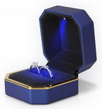 Luxury Ring Box Square Velvet Wedding Case Jewelry