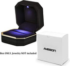 Luxury Ring Box Square Velvet Wedding Case Jewelry