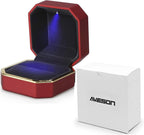 Luxury Ring Box Square Velvet Wedding Case Jewelry