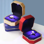 Luxury Ring Box Square Velvet Wedding Case Jewelry